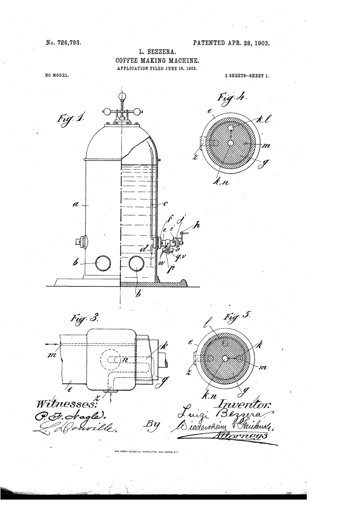US726793-drawings-page-1 Bezzera Patent